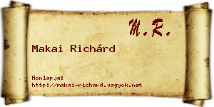 Makai Richárd névjegykártya